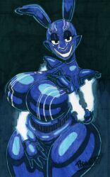 1girls big_breasts blue_body blue_skin eyebrows eyelashes eyeshadow female female_only five_nights_at_freddy's five_nights_at_freddy's:_security_breach glitch large_breasts looking_at_viewer mxes_(fnaf) parasitedeath rabbit rabbit_ears rule_63 security_breach:_ruin solo solo_female solo_focus thick_thighs thighs whiskers wide_hips