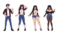 ai_generated ass_expansion bimbofication breast_expansion female gender_transformation genderswap_(mtf) hair_growth large_ass large_breasts lip_expansion midriff mtf_transformation navel nebtfulous thick_thighs thigh_expansion transformation wide_hips