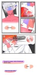 2boys comic comic_panel countryhumans male male_only peru_(countryhumans) red_body red_skin russia_(countryhumans) spanish_text text yaoi