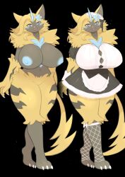 big_breasts breasts female huge_breasts pokémon_(species) pokemon thick_thighs underchikichan wide_hips zeraora