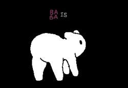 animated anus baba baba_is_you balls black_background bodily_fluids digital_media_(artwork) feral fur genitals male penis pixel_(artwork) pixel_animation simple_background solo sweat sweatdrop text thatguynamedjoe unknown_species white_body white_fur x_anus