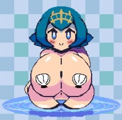 1girls :> adorable big_ass big_breasts big_butt blue_hair blush blushing_at_viewer busty cubesmolly cute female female_focus female_only gigantic_breasts happy happy_female huge_ass huge_breasts huge_butt human lana_(pokemon) naked naked_female nintendo nude nude_female pixel_art pokemon short_hair shortstack smiling smiling_at_viewer solo solo_female water