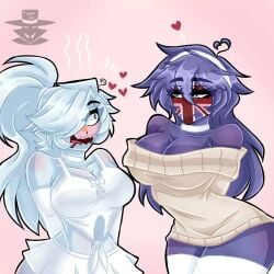 2girls argentina_(countryhumans) big_breasts countryhumans countryhumans_girl female incognite_one tagme united_kingdom_(countryhumans) yuri