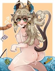 anal_beads cat_ears cat_tail catgirl cherubicchubs dick genshin_impact kirara_(genshin_impact) sex_toys