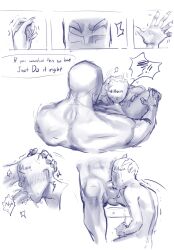 2boys boner cum_in_mouth cum_in_throat deep_blowjob deep_throat deepthroat_holder erection fellatio fuuuuuchih gag gagged gagging hand_on_head irish irish_male male_only marvel mexican mexican_irish mexican_male miguel_o'hara monochrome not_colored oral oral_sex saliva saliva_drip saliva_string saliva_trail sketch sucking_penis tagme throat_bulge tight_throat twitch_lines y/n yaoi