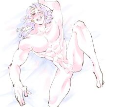 1boy jojo's_bizarre_adventure long_hair male male_only muscular_male nude_male penis purple_hair solo stardust_crusaders vanilla_ice