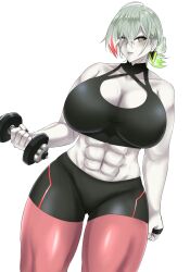 1girls absurdres demon_girl diabellestarr_the_dark_witch duel_monster grey_skin liftind muscular muscular_female yu-gi-oh!