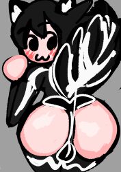 1boy 2023 ballsack big_butt femboy male male_only mii mii_brawler mob_face nintendo skunk skunk_tail smiling_at_viewer super_smash_bros. supersludge