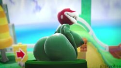 1girls 3d animated anus ass bouncing_breasts breasts female female_only large_ass large_breasts mario_(series) nipples outdoors pipes piranha_plant plant shorter_than_10_seconds smile solo sound super_mario_3d_world tagme teeth video warp_pipe