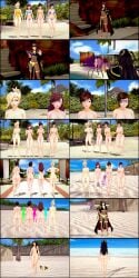 3d 5girls angela_ziegler ass barefoot beach bikini blue_bikini blue_swimsuit bodystocking breasts butt_crack completely_nude completely_nude_female covered_navel crossover d.va disappearing_clothes embarrassed_nude_female enf eyewear female female_only fire_emblem fire_emblem_awakening glasses light_blue_bikini light_blue_swimsuit magic mei_(overwatch) mercy midriff multiple_girls navel nintendo nipples nude nude_female one-piece_swimsuit orange_one-piece_swimsuit orange_swimsuit overwatch pelvic_curtain pool retropunch stripped_by_magic suddenly_naked tharja_(fire_emblem) tracer undressing yellow_bikini yellow_swimsuit