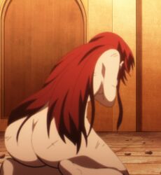 1girls ass breasts classroom_for_heroes hips huge_ass large_ass long_hair nude red_hair screencap thighs