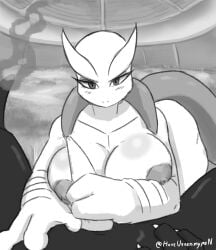 animated anthro artist_request big_ass big_breasts big_nipples big_penis black_and_white black_and_white_drawing black_body charizard female female_mewtwo furry handjob looking_at_viewer male mega_evolution mega_mewtwo_x mewtwo no_sound pokemon pokemon_(species) shiny_pokemon tagme tail video white_body