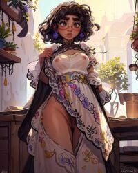 1girls ai_generated big_breasts colombian_female disney encanto glasses large_breasts latina latina_female medium_breasts mirabel_madrigal nipple_visible_through_clothes nipples pussy thighs