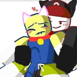 2boys artist_request belly_bulge blocky_body blush blushing cat_ears collar cum cum_inside gay gay_anal gay_sex grabbing_from_behind guest_(roblox) hearts neko_noob noob roblox roblox_avatar robloxian source_request tagme white_background white_skin yellow_skin