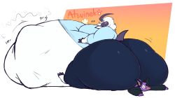 absol ass_bigger_than_head atsuinekowo belly_bigger_than_body big_ass big_belly big_breasts breasts bubble_butt grumpig huge_ass hyper_belly immobile massive_belly pokémon_(species) pokemon pokemon_(species) vore