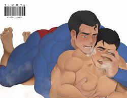 2023 2boys abs bara barazoku biceps black_hair blue_eyes blush clark_kent clark_kent_(my_adventures_with_superman) dc dc_comics gay gay_domination gay_sex hi_res highres justice_league male male/male male_focus male_nipples male_only male_penetrated male_penetrating_male manly muscles muscular muscular_arms muscular_male my_adventures_with_superman nipples nude penetration selfcest sex solo_male superhero superman superman_(series) sweat timmy_louyin yaoi