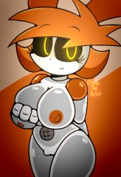 1girls female_only orange_hair orange_nipples robot robot_girl symmetry_(horny_planters) yellolight