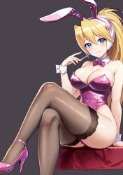 1girls ai_generated aoi_umik blonde_hair bunnysuit ciel_(mega_man) heels mega_man mega_man_x_dive mega_man_zero stable_diffusion tagme