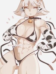 abs bakuatsukiyu bikini breasts cow_print milk_girls soy_milk_(bakuatsukiyu)