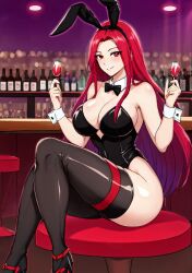 1girls ai_generated aoi_umik ass big_ass big_breasts breasts bunny_ears bunnysuit female female_only ferham huge_breasts long_hair mega_man mega_man_x mega_man_x_dive red_eyes red_hair sitting smile stable_diffusion tagme thick_thighs