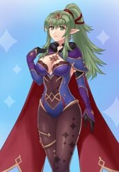 breasts cleavage crossover female female_only fire_emblem fire_emblem_awakening fully_clothed genshin_impact hazuki_(nyorosuke) looking_at_viewer mona_(genshin_impact) mona_(genshin_impact)_(cosplay) more_at_source nintendo solo tight_clothing tiki_(adult)_(fire_emblem) tiki_(fire_emblem)