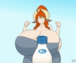 animated bottle_cap bouncing_breasts cow_girl huge_ass huge_breasts marrazan