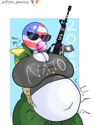 1girls belly belly_expansion belly_inflation big_belly clothing countryhumans countryhumans_girl expanded_belly expansion fat female fetish inflated_belly inflation inflation_fetish jeff194 simple_background united_states_of_america_(countryhumans) watermark