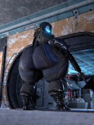 3d big_ass bodysuit bubble_butt bungie destiny_(game) exo exo_stranger gigantic_ass huge_ass looking_at_viewer massive_breasts qzk_forte thick_thighs tight_clothing wide_hips