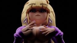 3d 3d_(artwork) 3d_artwork 3d_model 
 blender blonde_hair disney disney_channel disney_xd gravity_falls hands_covering_breasts low-angle_view nail_polish pacifica_northwest pacifica_northwest_(scrag_boy) scrag_boy straight_hair