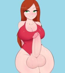 1futa balls blue_background blush breasts cleavage crotchless curvy disney disney_channel erection eye_contact freckles futa_only futa_sans_pussy futanari g3mma gravity_falls green_eyes half-closed_eyes huge_breasts huge_cock huge_thighs hyper hyper_balls hyper_penis intersex large_balls large_testicles lifeguard light_skin looking_at_viewer lost_clothes one-piece_swimsuit pale-skinned_futa pale_skin penis penis_out precum red_hair smile solo_futa straight_hair swimsuit testicles thick_thighs thighhighs torn_clothes wendy_corduroy wide_hips