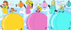 byp-industries comical_weapon inflation mario_(series) outdoors princess_daisy princess_peach princess_rosalina super_mario_bros.