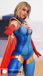 3d 3d_(artwork) blender blonde_hair blue_eyes bob_cut cute dc dc_comics injustice_2 kara_danvers kara_zor-el medium_hair pose posing romantic supergirl supergirl_(series) superman_(series) vendettagirls