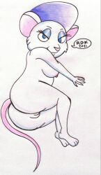 anthro ass female female_only miss_bianca mouse nude nude_female pussy reddragonkan semi-anthro text the_rescuers