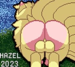 animated ass backsack balls big_balls big_butt blue_sky bouncing_balls bouncing_butt digital_media_(artwork) femboy feral feral_only fur generation_1_pokemon genitals grass hazel_luvsol hazelninetales loop male male_only multi_tail ninetales nintendo pink_body pink_fur pixel_(artwork) plant pokemon pokemon_(species) rear_view sky solo tail thick_thighs walking yellow_body yellow_fur