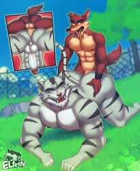 2boys 5_fingers abs absurd_res ahe_gao anal anal_sex anthro anthro_on_anthro anthro_penetrated anthro_penetrating anthro_penetrating_anthro ass atlus ball_size_difference balls big_butt black_body black_fur black_stripes bracelet canid canine canis claws cutaway decker_(go!_go!_hypergrind) detailed detailed_background duo elfein facial_piercing felid fingers from_behind_position fur gay genitals go!_go!_hypergrind grass grey_body grey_fur hi_res humanoid_genitalia humanoid_penis jewelry larger_male larger_penetrated looking_at_another looking_at_partner looking_back looking_pleasured low-angle_view male male/male male_only male_penetrated male_penetrating male_penetrating_male mammal muscular muscular_anthro muscular_male nipples nose_piercing nose_ring nude on_ground outside pantherine pecs penetration penis perineum piercing plant public public_nudity public_sex red_body red_fur ring_piercing sega sex size_difference skateboard small_dom_big_sub small_top_big_bottom smaller_male smile striped_body striped_fur stripes tail tan_body tan_fur teeth tiger vert_(go!_go!_hypergrind) video_games white_claws wolf worm's-eye_view yaoi yellow_eyes