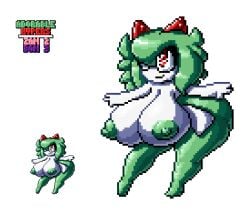 big_breasts breasts emillie_(zanbonsen) female kirlia pokémon_(species) pokemon pokemon_(species) thick_thighs wide_hips zanbonsen