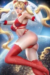 1girls 2023 absurd_res alternate_version_available ayyasap bishoujo_senshi_sailor_moon blonde_hair blue_eyes bra curvaceous curvy_body curvy_female curvy_figure female female_focus female_only lingerie long_hair looking_at_viewer medium_breasts panties red_bra red_lingerie red_panties sailor_moon seductive solo_female solo_focus stockings twintails usagi_tsukino