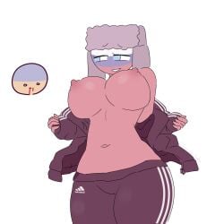 1boy 1girls adidas adidas_logo big_breasts breasts countryhumans countryhumans_girl erect_nipples nosebleed red_body russia_(countryhumans) ukraine_(countryhumans) undressing xx.canada.xx