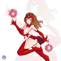 1girls 2022 female female_only human human_only light-skinned_female light_skin magic_user marvel scarlet_witch skimpy villain volmite wanda_maximoff