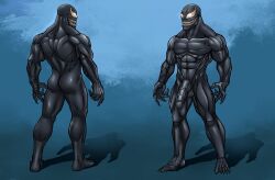 1boy 5_toes abs ass balls big_penis black_body character_sheet dront flaccid front_and_back genomod666 grin male male_only manly marvel masculine monster_boy muscle muscular_back muscular_legs muscular_male muscular_shoulders muscular_thighs pecs penis sharp_fingernails sharp_nails sharp_teeth sharp_toenails solo solo_male spider-man_(series) standing symbiote thick_penis tight_ass veiny_muscles venom venom_(marvel)