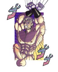 1boy erection gdilf gloves jojo's_bizarre_adventure joseph_joestar lucasnroy male male_only mature_male menacing_(jojo) muscular_male old_joseph older_male penis stardust_crusaders