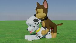 3d anal anal_sex animal_genitalia animal_penis animated anus blender blender_(software) canid canine canis chase_(paw_patrol) collar digital_media_(artwork) doggy_style domestic_dog duo feral foamv_(artist) from_behind_position genitals gif hi_res male male/male mammal marshall_(paw_patrol) outside_sex paw_patrol penetration penis sex