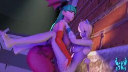 1futa 1girls 3d against_wall alley ambiguous_penetration animated balls barefoot big_ass big_breasts big_penis bordeaux_black breasts cat_girl clothing completely_nude crossover cum cum_inside darkstalkers demon demon_girl erisa_(fortnite) evilzorak feet feet_up fortnite futa_on_female futanari green_hair half-dressed implied_cum_inside interspecies long_hair medium_breasts moaning morrigan_aensland nsfw_sonia_va public_sex sariken self_upload small_breasts sound source_filmmaker stand_and_carry_position succubus tagme tattoo video