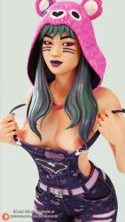 3d breasts darkbahamuth flashing flashing_breasts fortnite pinup showing_breasts showing_off syd_(fortnite) video_games