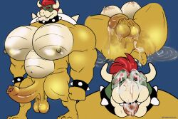 big_chest big_pecs big_penis bowser cum cum_on_face furrypickles huge_chest huge_pecs leaking_cum male_only mario_(series) pecs red_hair