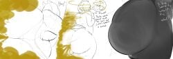 1girls ass ass ass_cleavage big_ass big_butt butt_crack english_text fart fart_cloud fart_fetish farting furry furry_female furry_only horns laying_on_side melissaalli panties rear_view sketch solo_female standing tail text thick_thighs toriel uncolored undertale undertale_(series)