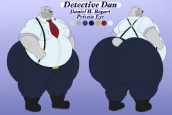 1boy bhm big_belly detective detective_dan huge_ass huge_butt male male_only overweight overweight_male polar_bear slacks suspenders tight_pants