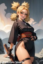 ai_generated blonde_hair fake_art female naruto pinartiq solo temari