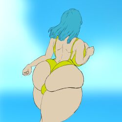 1girls abs anime_style ass ass_cleavage ass_focus ass_visible_through_thighs back_view bare_arms bare_back bare_legs bare_shoulders bare_thighs beach belly big_ass big_breasts big_butt big_pussy bikini blue_eyes blue_hair bouncing_breasts breast_press breasts breasts_bigger_than_head breasts_out breasts_visible_through_clothing bubble_ass bubble_butt busty canonical_scene cleavage clothing curvy curvy_body curvy_female curvy_figure curvy_hips curvy_thighs dat_ass dragon_ball dragon_ball_z female female_only hips hips_wider_than_shoulders huge_ass huge_breasts large_ass large_breasts legs light_skin long_hair maron massive_ass popstepx pussy pussy_visible_through_clothes screencap_redraw showing_ass showing_breasts smile solo thick thick_ass thick_hips thick_legs thick_lips thick_thighs thighs tight_clothes tight_clothing tight_fit voluptuous voluptuous_female yellow_bikini