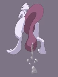 1boy absurd_res bodily_fluids cel_shading crossed_arms digitigrade dripping generation_1_pokemon genital_fluids genitals hi_res humanoid legendary_pokemon light_body light_skin long_penis looking_at_viewer looking_down looking_down_at_viewer low-angle_view male male_only mewtwo monophallia nintendo penis penis_tail penis_towards_viewer pokemon pokemon_(species) precum precum_drip precum_on_ground purple_eyes purple_tail shaded simple_background solo tail tail_genitals tail_penis the_fiend towards_viewer unusual_anatomy unusual_genitalia unusual_genitalia_placement unusual_penis unusual_penis_placement unusual_tail